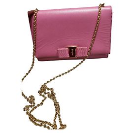 Pochette Salvatore Ferragamo en cuir rose Rose