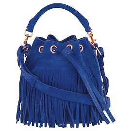 Saint Laurent Borsa a tracolla Emmanuelle con frange Blu