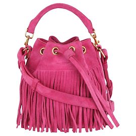 Saint Laurent Borsa a tracolla Emmanuelle con frange Rosa