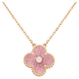Van Cleef & Arpels-2021 Holiday Pendant Rose Gold Diamond Rhodonite-Pink