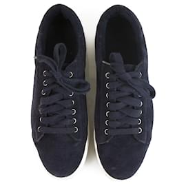 Brook Brothers-Brooks Brothers couro camurça azul sapatos masculinos tênis tamanho tênis 12-Azul