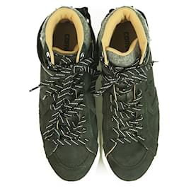 Converse-Converse Cons All Star Zapatillas de deporte acolchadas grises de cuero negro para hombre 8.5-Negro