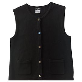Chanel Uniform Cardigan aus dunkelblauer Wolle Marineblau
