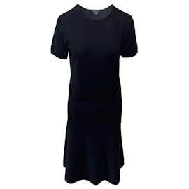 Theory-Theory T-Shirt Midi Dress in Black Wool-Black