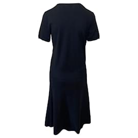 Theory-Theory T-Shirt Midi Dress in Black Wool-Black