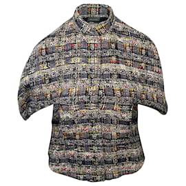 Alexander Mcqueen-Alexander McQueen Cocoon Tweed Jacket in Multicolor Cotton-Multiple colors