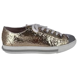 Miu Miu-Miu Miu Calzature Donna Sneakers Glitter Oro-D'oro,Metallico