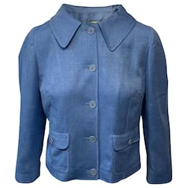 Dolce & Gabbana-Dolce & Gabbana Jacket in Blue Silk-Blue