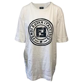 Fendi-Fendi Roma Joshua Vides T-Shirt in White Cotton-White