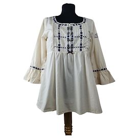 Blouse Odd Molly en coton brodé blanc Blanc Multicolore