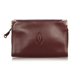Cartier Pochette Rouge En Cuir Must de Cartier Rouge Bordeaux