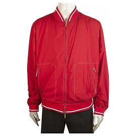Canali Rot & Creme Reversible Bomber Style Zipper Classic Zipper Jacket Gr 56 Rot Roh