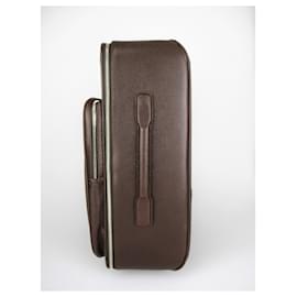 Bulgari-Leather trolley case-Brown