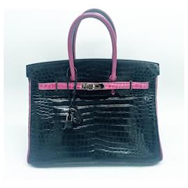 Hermès-herms birkiN 35-Schwarz,Pink