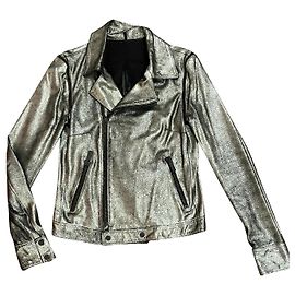 Giacca Perfecto Karl Lagerfeld in pelle argento Argento