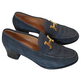 Hermès bailarinas Azul oscuro