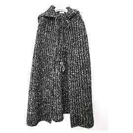 Saint Laurent Herren AW13  Dicker Cape-Mantel aus Wolle Schwarz