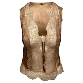 Tom Ford Spitzentop aus beigem Satin Beige