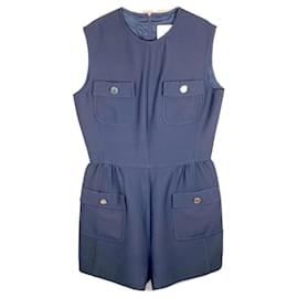 Valentino-Valentino shorts jumpsuit in navy crepe-Blue