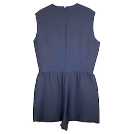 Valentino-Valentino shorts jumpsuit in navy crepe-Blue