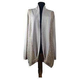 Autre Marque Timo Strickjacke Beige Mohair und Pailletten Größe S Beige
