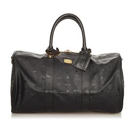 MCM Schwarze Visetos Reisetasche Schwarz