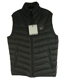 Napapijri Black Sleeveless Vest Men’s Thermo- Fibre Jacket size M Black