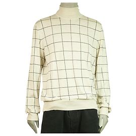 Alfred Dunhill Dunhill Beige Sweater 100% Wool Knit Turtle neck Check Mens Top size XL Beige