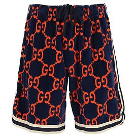 Gucci Short en chenille monogrammé GG Bleu