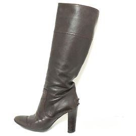 Tod's [Usado] Botas largas de TOD 35 1/2 Damas-Cuero Negro Negro