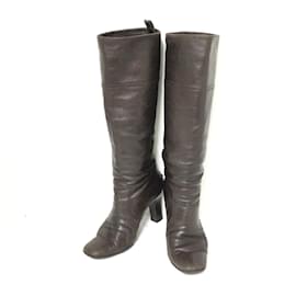 Tod's-[Used]  TOD'S Long Boots 35 1/2 Ladies-Black Leather-Black