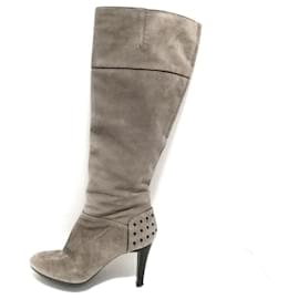 Tod's-[Used] Tod's Long Boots 37 Ladies-Gray Beige Suede-Beige