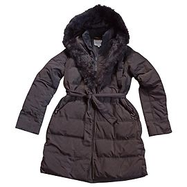 Autre Marque Brown Down Jacket with Fur Trim Brown