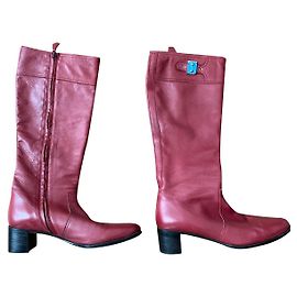 Hermès Lederstiefel Bordeaux 37.5 Bordeaux