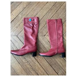 Hermès-Boots-Dark red