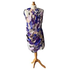 Diane Von Furstenberg-DvF drapiertes asymmetrisches Aurella-Seidenkleid-Mehrfarben 