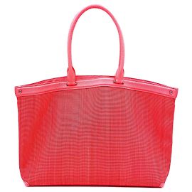 Bolsa Akris AI em couro coral crinolina e fluro rosa Rosa