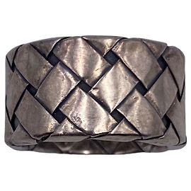 Anello Bottega Veneta in argento intrecciato 925 Argento Metallico