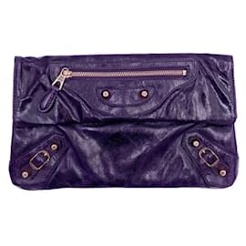 Balenciaga-Balenciaga City hand-held bag in purple with rose-gold hardware-Purple
