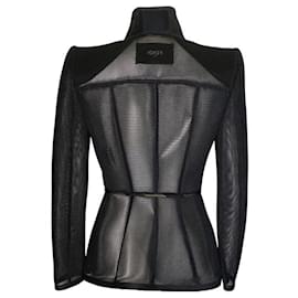 Fendi-Fendi micro-mesh jacket in black structured net-Black
