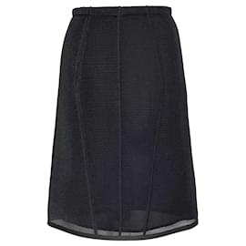 Fendi-Fendi micro-mesh skirt in black structured net-Black