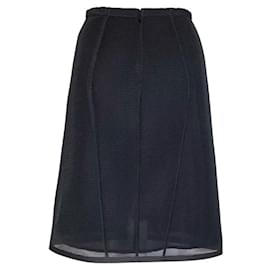 Fendi-Fendi micro-mesh skirt in black structured net-Black