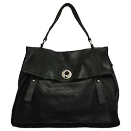 Saint Laurent-Saint Laurent YSL Muse 2 Large black leather bag-Black
