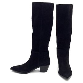 Gianvito Rossi slouch cowboy boots in black suede Black