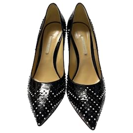 Nicholas Kirkwood-Zapatos de tacón con adornos en zigzag de Nicholas Kirkwood en charol negro-Negro