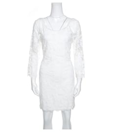 Diane Von Furstenberg-Vestido de encaje blanco Zarita Scoop de DVF-Blanco