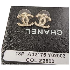 Chanel CC A13Boucles d'oreilles classiques P Moscova GHW Doré