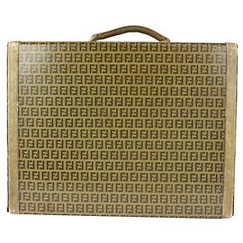 Fendi Borsa da lavoro rigida con monogramma FF Zucca Attache marrone 1FE1020 Altro
