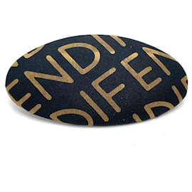 Fendi-[Used] FENDI FF Logo Hair Clip Hair Accessory Valletta Nylon Ladies Brown x Black-Brown,Black