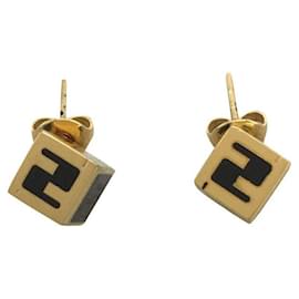 Fendi-[Used] FENDI / Earrings / GLD / Cube-Golden